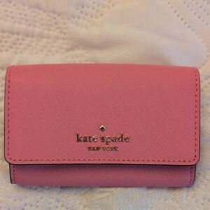 ♠️ kate spade pink starburst compact Saffiano card holder